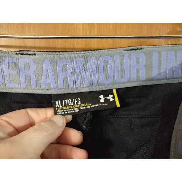 Under Armour Men's Activewear Pants Baseball Solid Black Fitted Size XL - Picture 4 of 5
